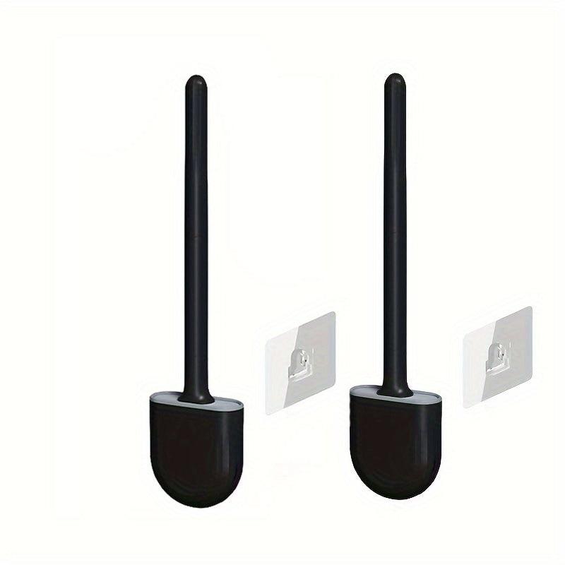 Silicone Toilet Brush With Long Handle Wall Mounted Holder