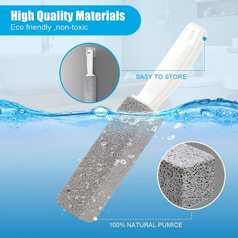 Ergonomic Toilet Cleaner with Pumice Stone - Hard Water Build Up Remover