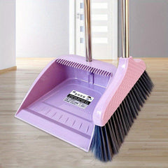2pcs Broom and Dustpan Set Stainless Steel Handles Easy Home Cleaning