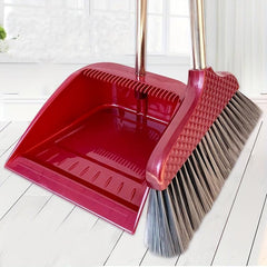 2pcs Broom and Dustpan Set Stainless Steel Handles Easy Home Cleaning