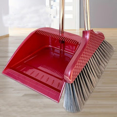 2pcs Broom and Dustpan Set Stainless Steel Handles Easy Home Cleaning
