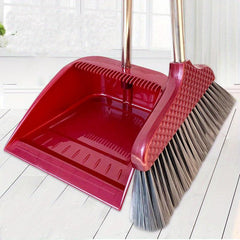 2pcs Broom and Dustpan Set Stainless Steel Handles Easy Home Cleaning