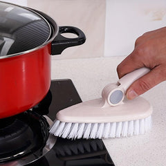 Hard Bristle Floor Brush with Long Handle for Cleaning Toilets, Bathtubs & Tiles