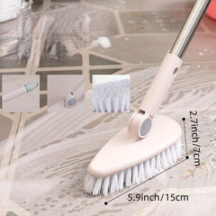 Hard Bristle Floor Brush with Long Handle for Cleaning Toilets, Bathtubs & Tiles