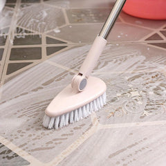 Hard Bristle Floor Brush with Long Handle for Cleaning Toilets, Bathtubs & Tiles