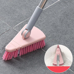 Triangular Floor Brush Long Handle Hard Bristle Flexible Head Dead Corner Cleani