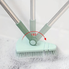 Triangular Floor Brush Long Handle Hard Bristle Flexible Head Dead Corner Cleani