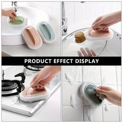 3pcs Cleaning Brush with Handle, Decontamination Brush, Magic Sponge Bathtub Bru