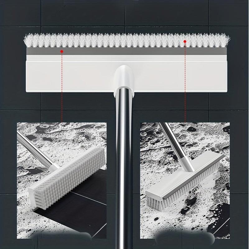 Long Handle Bathroom Floor Brush with Hard Bristles - Tile Cleaning Essential