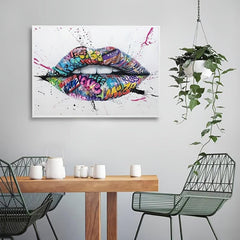 Abstract Street Graffiti Lip Canvas Art Painting for Living Room