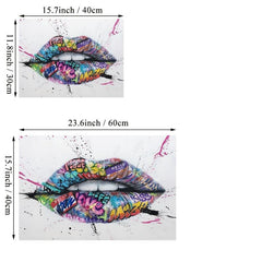 Abstract Street Graffiti Lip Canvas Art Painting for Living Room