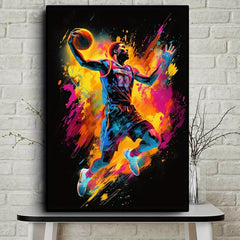 Abstract Basketball Sportsman Poster Canvas Print