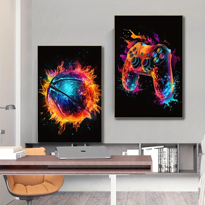 Abstract Basketball Sportsman Poster Canvas Print