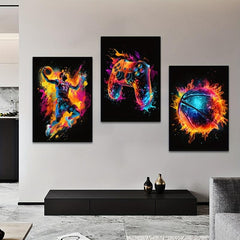 Abstract Basketball Sportsman Poster Canvas Print