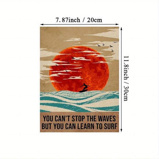 Vintage Sea Surfing Poster Canvas Print for Living Room Decor