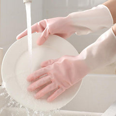2Pairs Silicone Cleaning Gloves Dishwashing Cleaning Gloves Scrubber