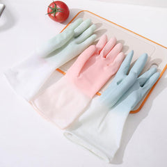 2Pairs Silicone Cleaning Gloves Dishwashing Cleaning Gloves Scrubber
