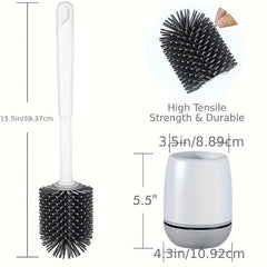 Silicone Toilet Bowl Brush with Drying Holder