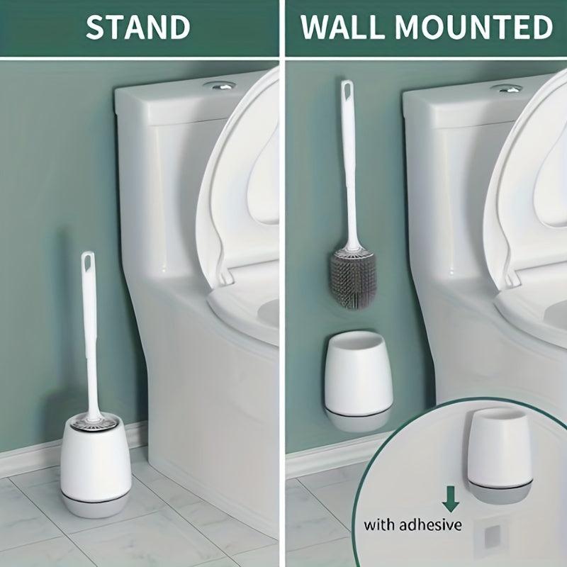 Silicone Toilet Bowl Brush with Drying Holder