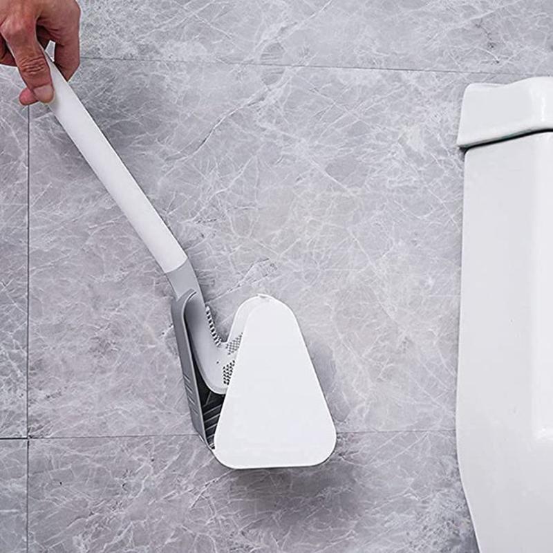Golf Club Shaped Toilet Brush Long Handle Silicone Bathroom Household Cleaner