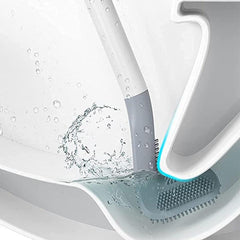 Golf Club Shaped Toilet Brush Long Handle Silicone Bathroom Household Cleaner