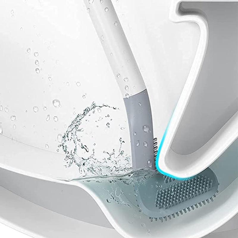 Golf Club Shaped Toilet Brush Long Handle Silicone Bathroom Household Cleaner