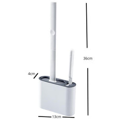 Silicone Toilet Brush Set Wall Mounted Bathroom Cleaning Set