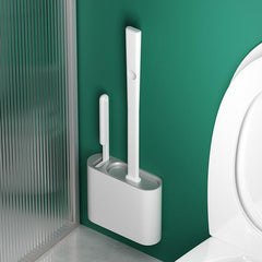 Silicone Toilet Brush Set Wall Mounted Bathroom Cleaning Set