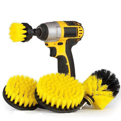 4pcs Auto Detailing Drill Brush Set - Wheel, Car, Tire, Floor Mat Cleaner