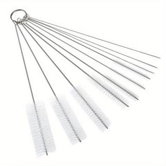 10pcs Stainless Steel Cleaning Brush Set for Pipes, Hookahs, Cachimbas
