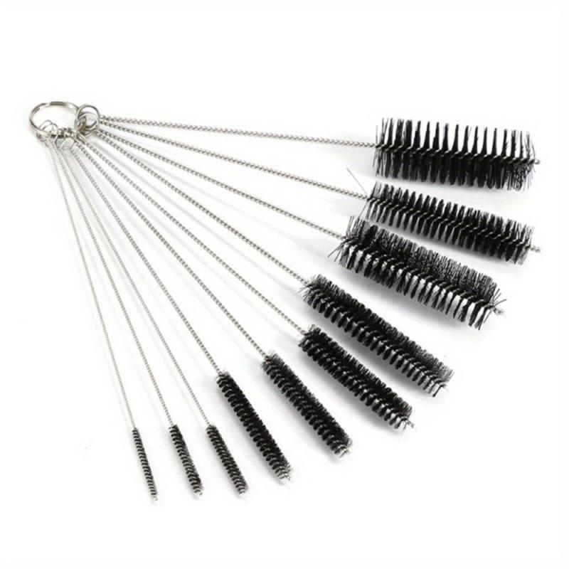 10pcs Stainless Steel Cleaning Brush Set for Pipes, Hookahs, Cachimbas