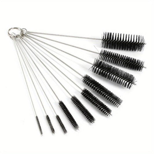10pcs Stainless Steel Cleaning Brush Set for Pipes, Hookahs, Cachimbas