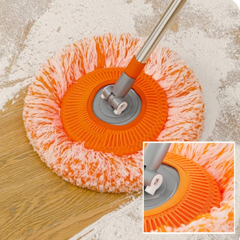 360 Rotating Floor Mop Retractable Mop for Home Floor Wall Cleaner Orange