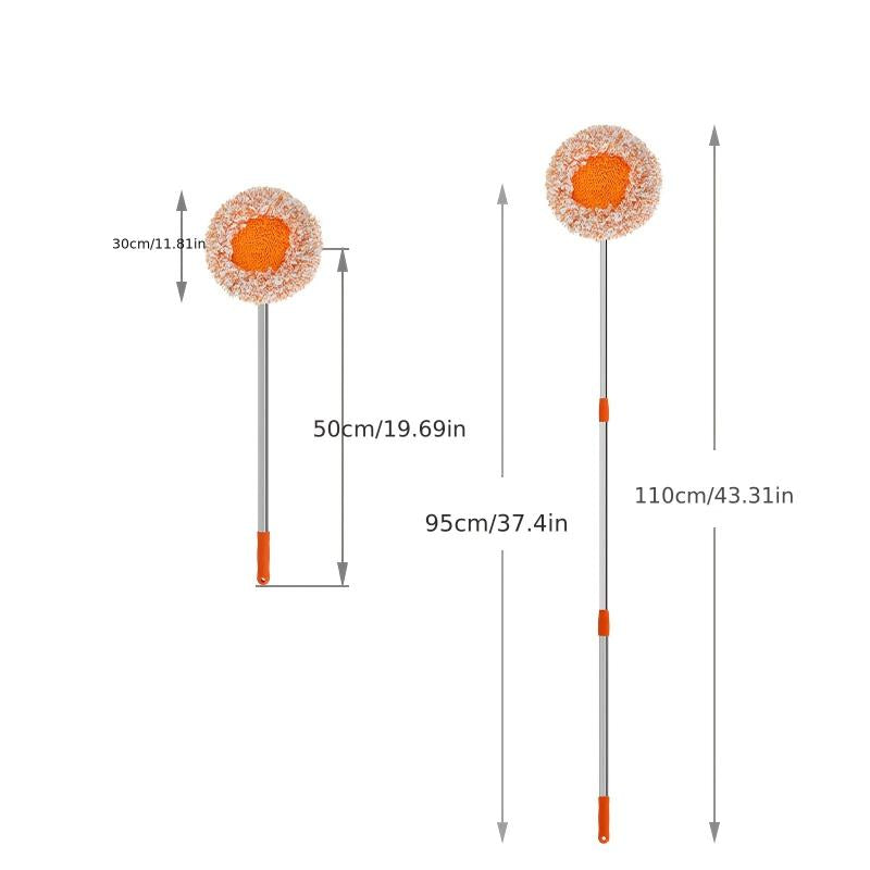 360 Rotating Floor Mop Retractable Mop for Home Floor Wall Cleaner Orange