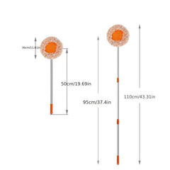 360 Rotating Floor Mop Retractable Mop for Home Floor Wall Cleaner Orange