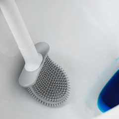 Silicone Toilet Brush And Holder Set - Toilet Cleaning Brush