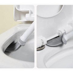 Silicone Toilet Brush And Holder Set - Toilet Cleaning Brush