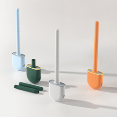 Silicone Toilet Brush And Holder Set - Toilet Cleaning Brush