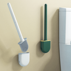Silicone Toilet Brush And Holder Set - Toilet Cleaning Brush