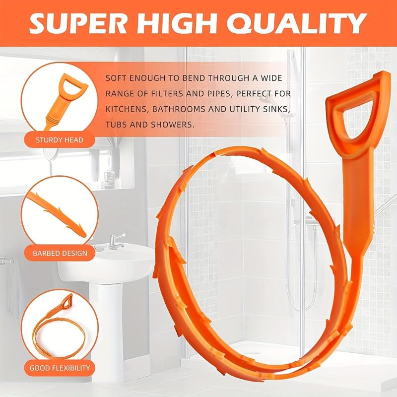 10pcs Drain Clog Remover Tool Sewer Dredging Hook Household Sink Hair Catcher