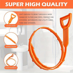 10pcs Drain Clog Remover Tool Sewer Dredging Hook Household Sink Hair Catcher