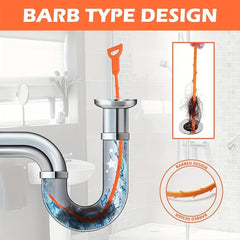 10pcs Drain Clog Remover Tool Sewer Dredging Hook Household Sink Hair Catcher