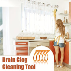 10pcs Drain Clog Remover Tool Sewer Dredging Hook Household Sink Hair Catcher