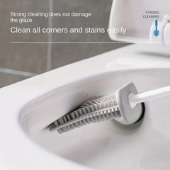 Silicone Toilet Brush Set Wall Mounted with Long Handle