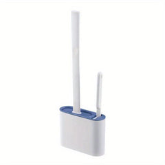 Silicone Toilet Brush Set Wall Mounted with Long Handle