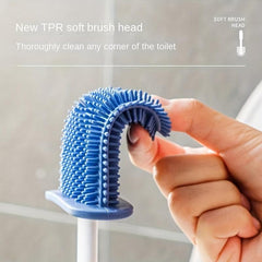 Silicone Toilet Brush Set Wall Mounted with Long Handle