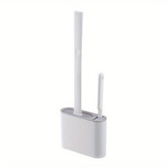 Silicone Toilet Brush Set Wall Mounted with Long Handle