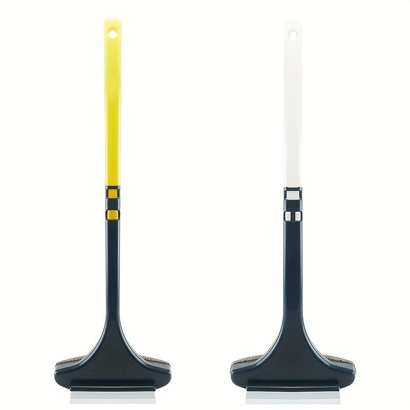 2pcs Window Screen Cleaning Brush with Scraper Long Handle