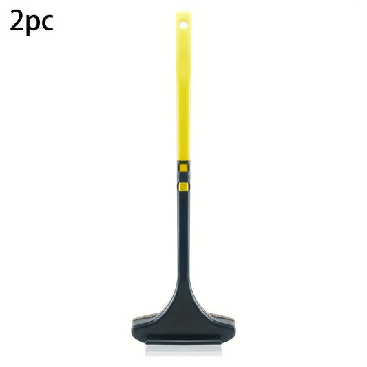 2pcs Window Screen Cleaning Brush with Scraper Long Handle