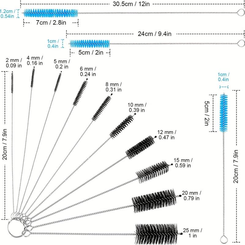 16pcs Reusable Straw Cleaning Brushes Assorted Colors
